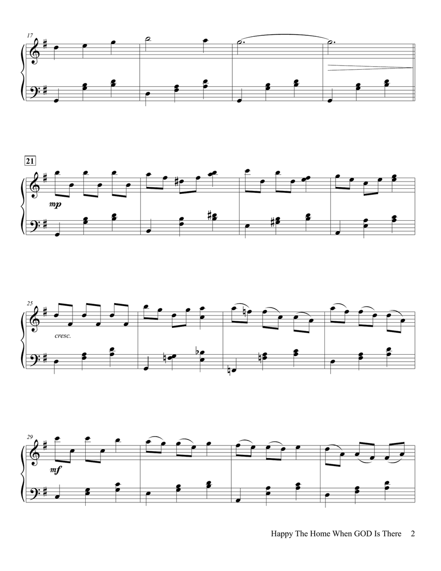 Happy The Home When GOD Is There - Piano Solo Piano Solo scores gallery preview page 3