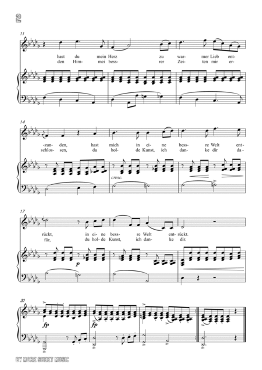 Schubert-An die Musik inbD for Vocal and Piano Voice scores gallery preview page 3