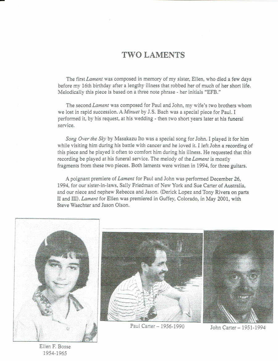 Two Laments Classical Guitar scores gallery preview page 1