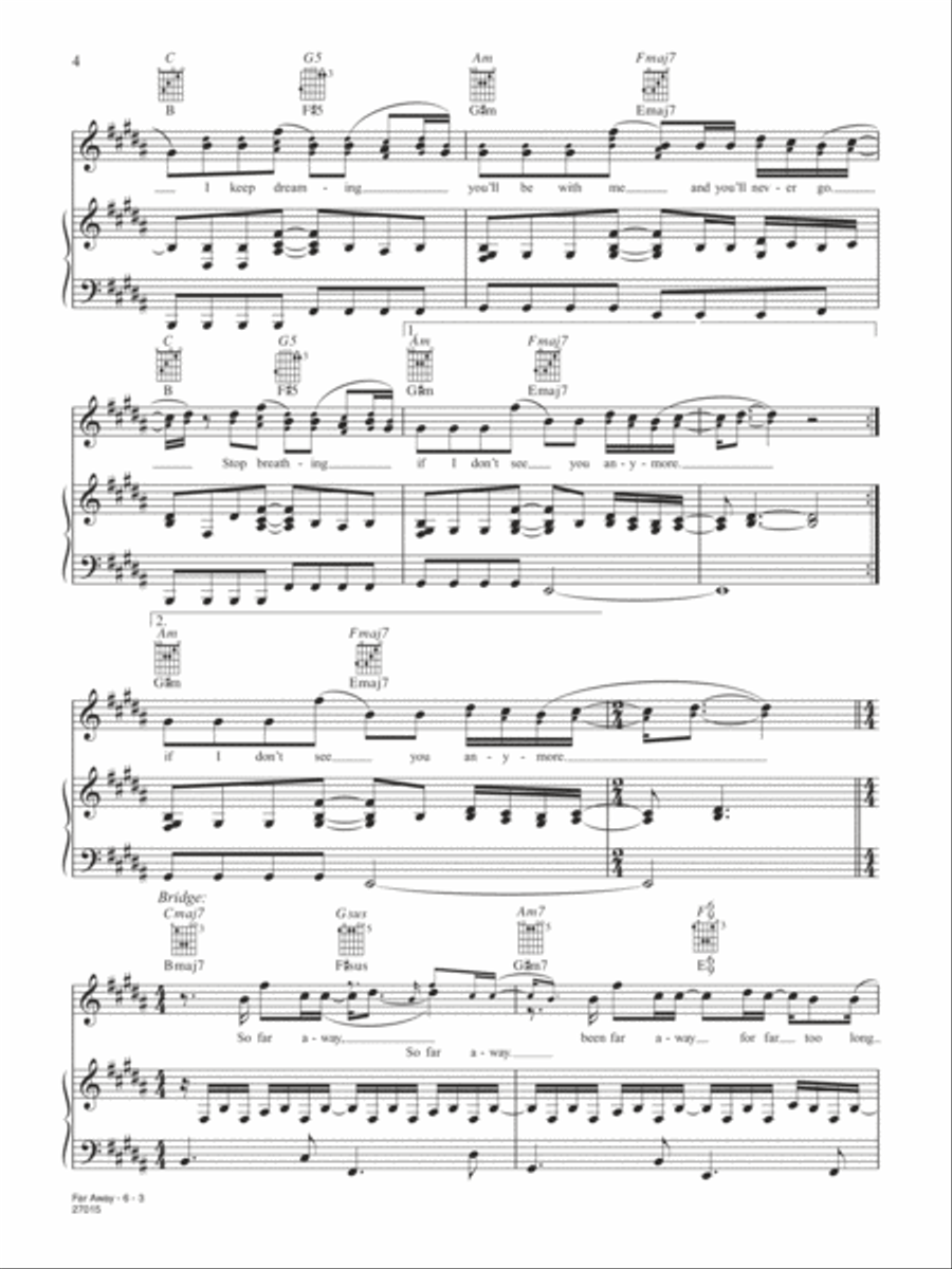 Far Away Far Away Piano, Vocal, Guitar scores gallery preview page 3