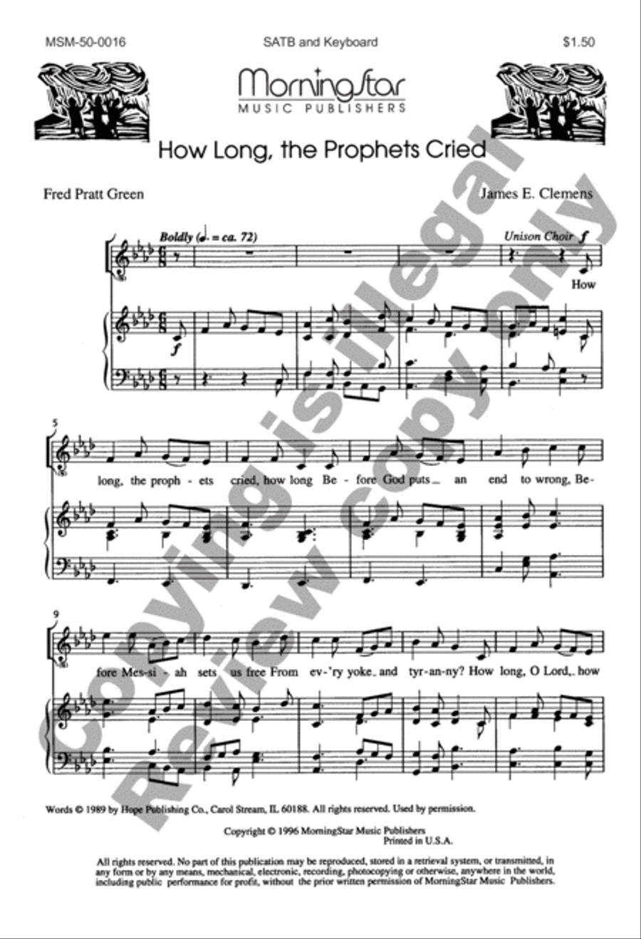How Long, the Prophets Cried 4-Part scores gallery preview page 2