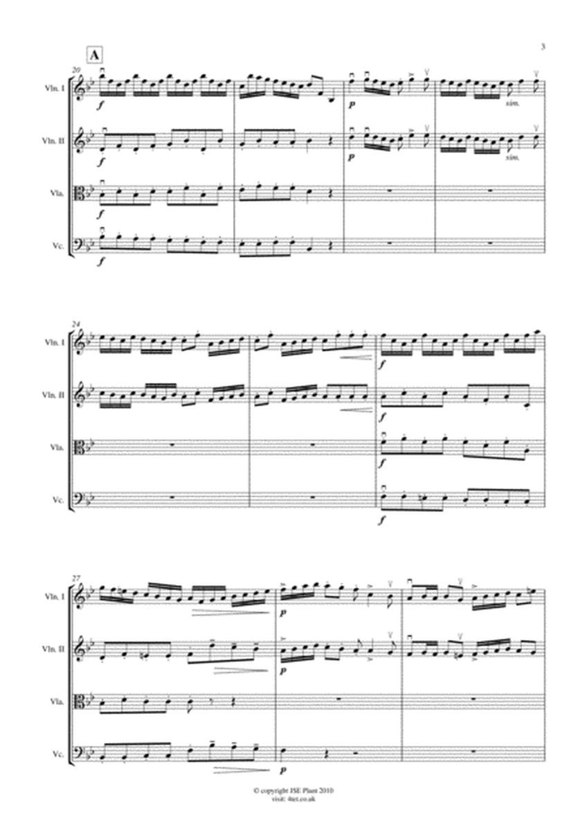 Handel: Arrival of The Queen of Sheba for String Quartet - Score and Parts