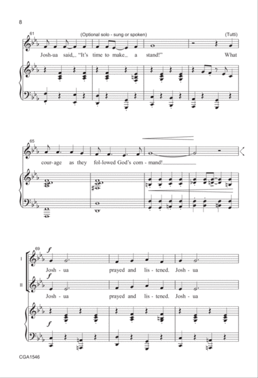 Joshua! Joshua! 2-Part scores gallery preview page 8