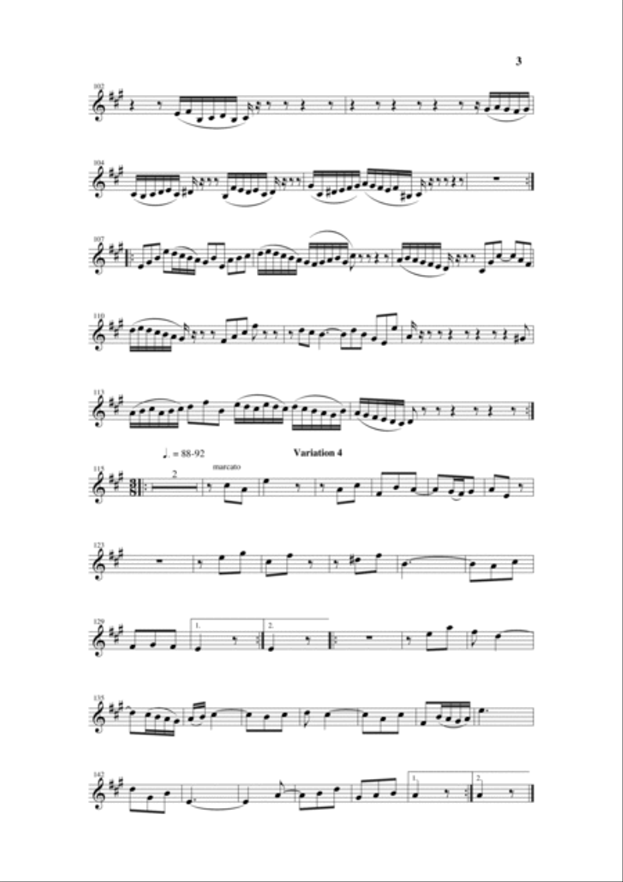 Johann Sebastian Bach/Wehage Goldberg Variations, BWV 988, arranged for SATB saxophone Quartet, teno Saxophone Quartet scores gallery preview page 3