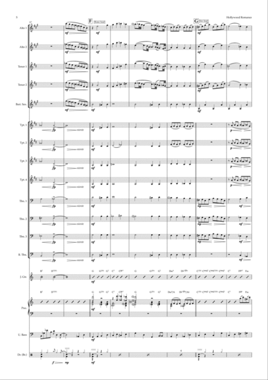 Hollywood Romance (big band) Jazz Ensemble scores gallery preview page 5