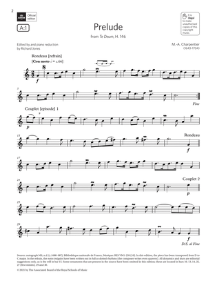 Prelude (from Te Deum, H. 146) (Grade 3 List A1 from the ABRSM Flute syllabus from 2022)
