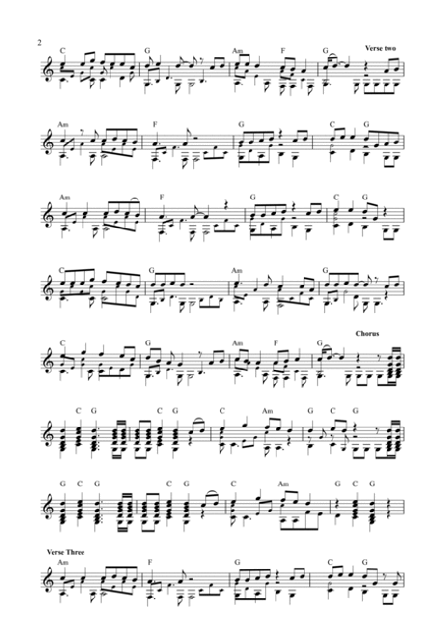 Moonlight Shadow Acoustic Guitar scores gallery preview page 2