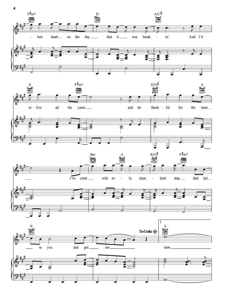 Here Piano, Vocal, Guitar scores gallery preview page 4