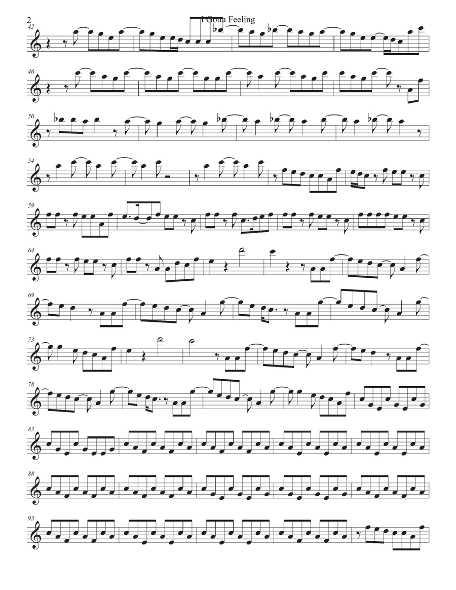I Gotta Feeling Alto Saxophone scores gallery preview page 2