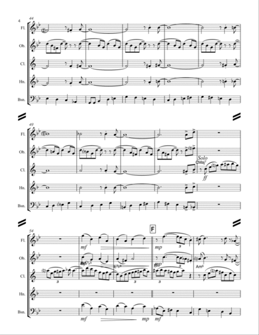 A Night In Tunisia Woodwind Quintet scores gallery preview page 5