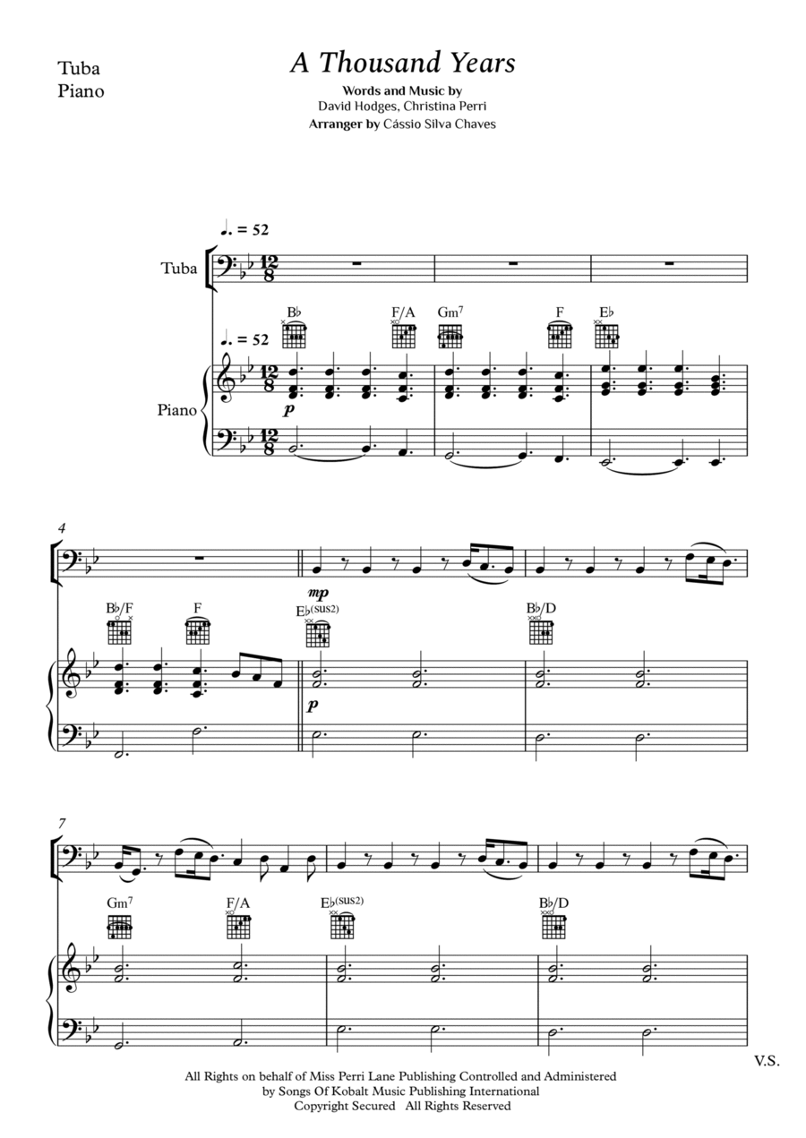 A Thousand Years Tuba scores gallery preview page 1