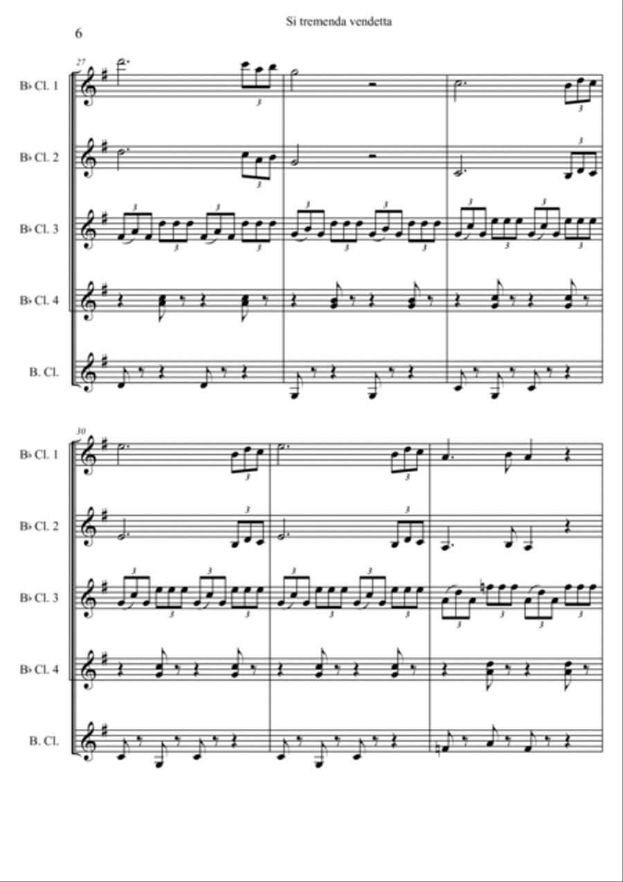 Si vendetta, tremenda vendetta Woodwind Quintet scores gallery preview page 6