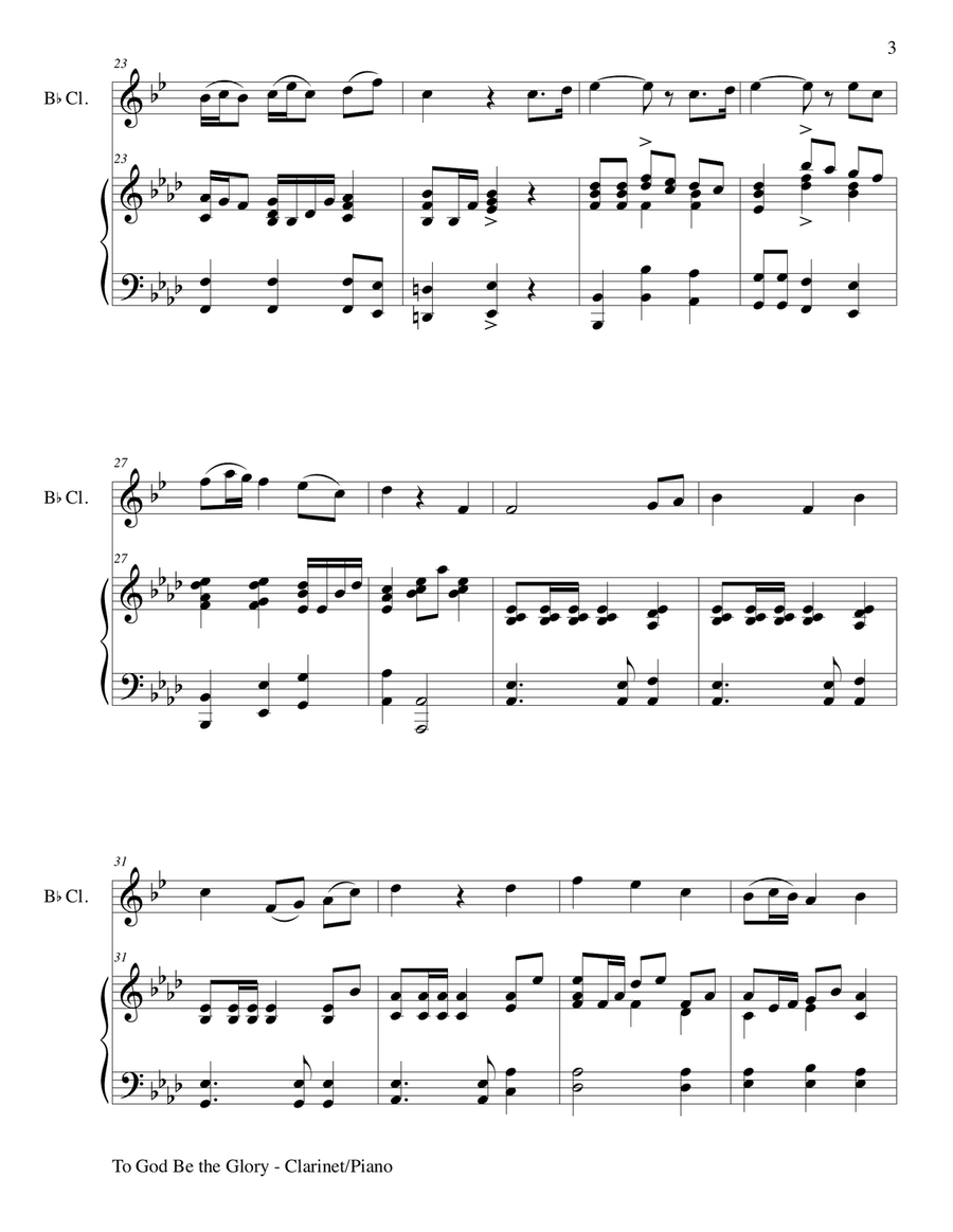 MAJESTIC HYMNS, SET I (Duets for Bb Clarinet & Piano) B-Flat Clarinet scores gallery preview page 5