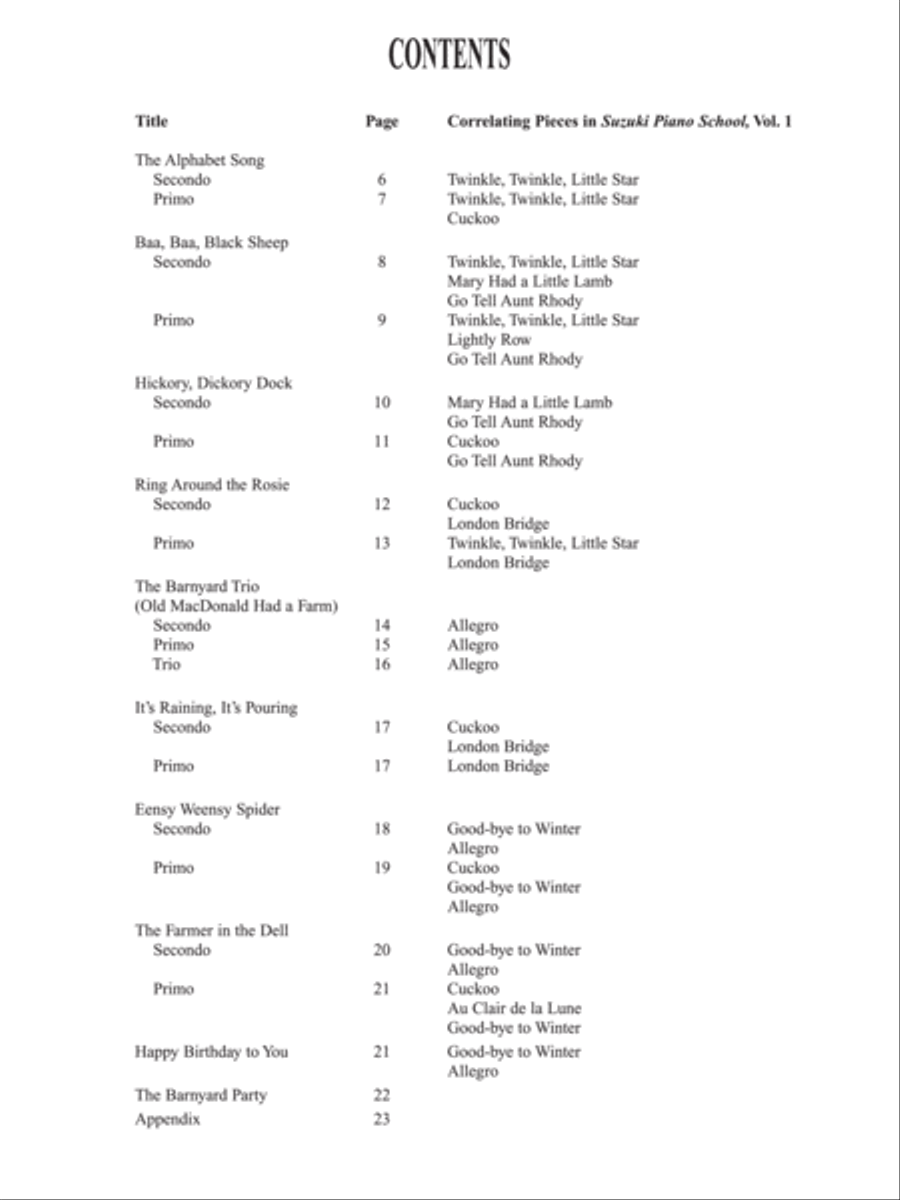 Beginning Folk Favorites, Volume 1 Easy Piano scores gallery preview page 2