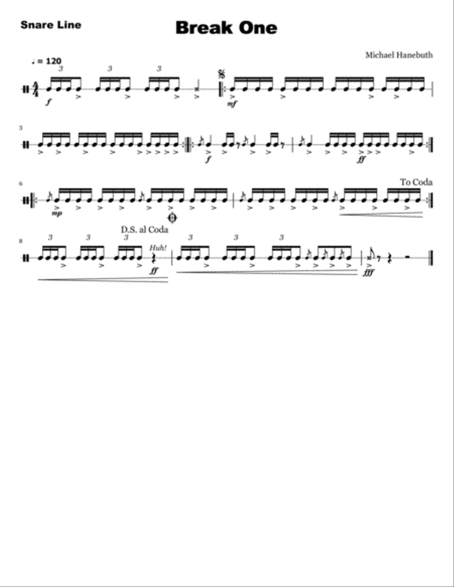 Break One Drum Set scores gallery preview page 4
