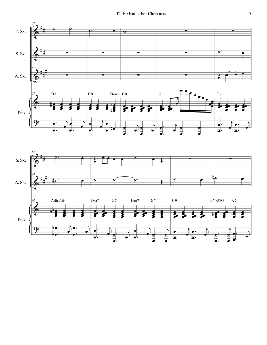 I'll Be Home For Christmas Woodwind Duet scores gallery preview page 5