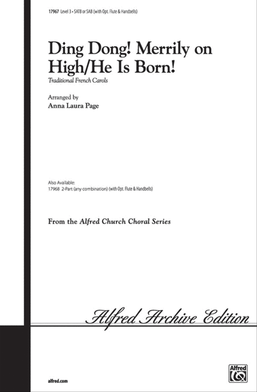 Ding Dong! Merrily on High / He Is Born! 4-Part scores gallery preview page 1