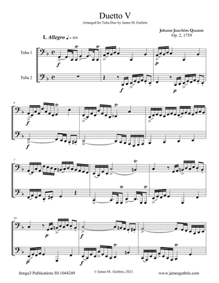 Quantz: Duetto Op. 2 No. 5 for Tuba Duo