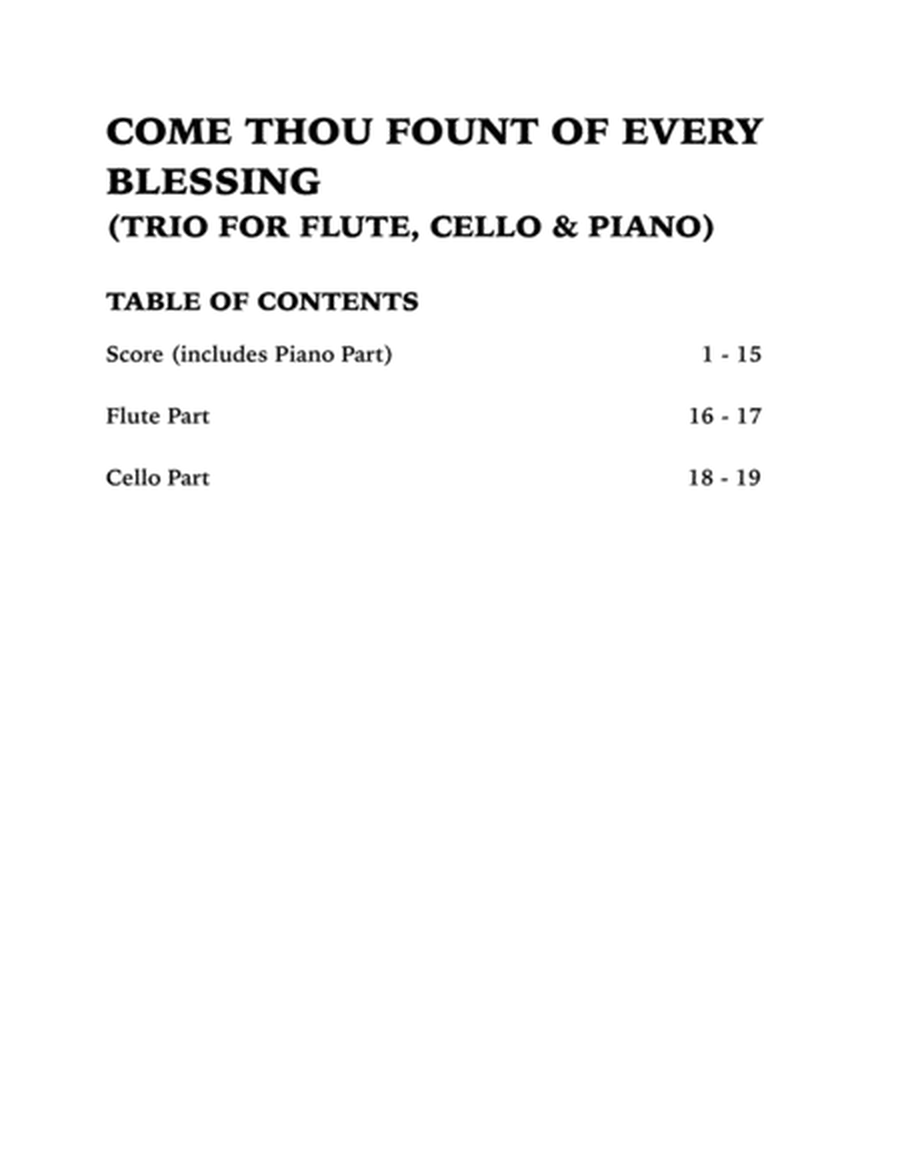 Come Thou Fount of Every Blessing (Trio for Flute, Cello and Piano) image number null