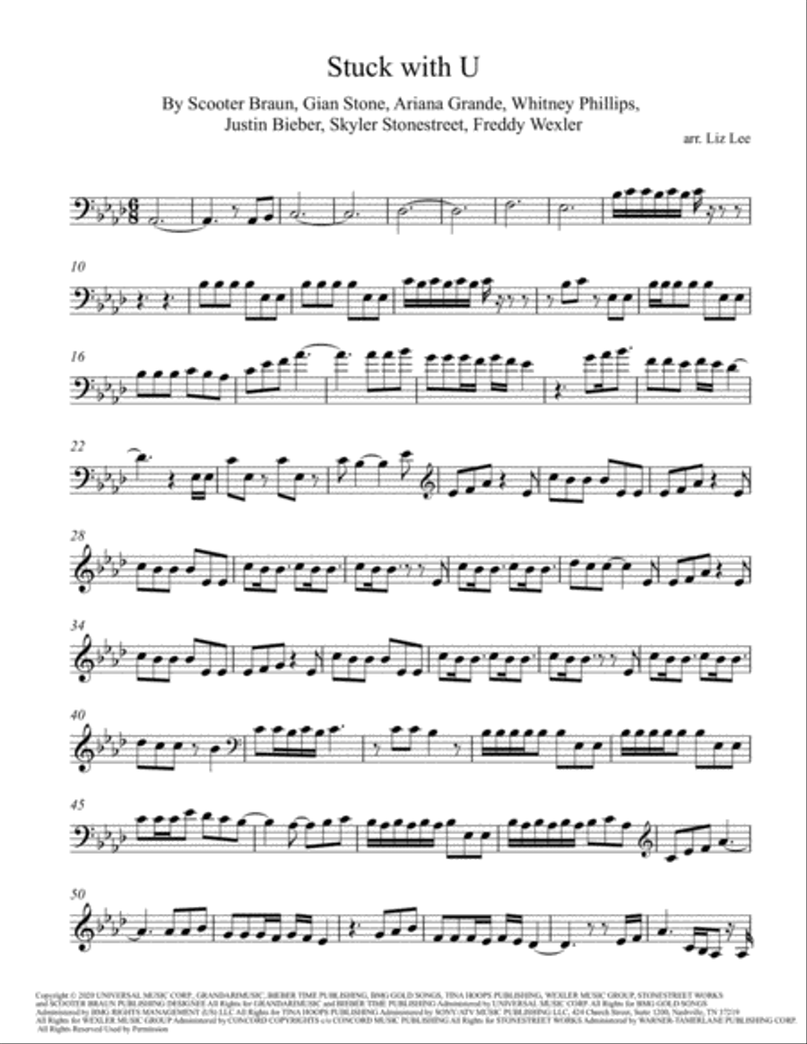 Stuck With U Cello Solo scores gallery preview page 2