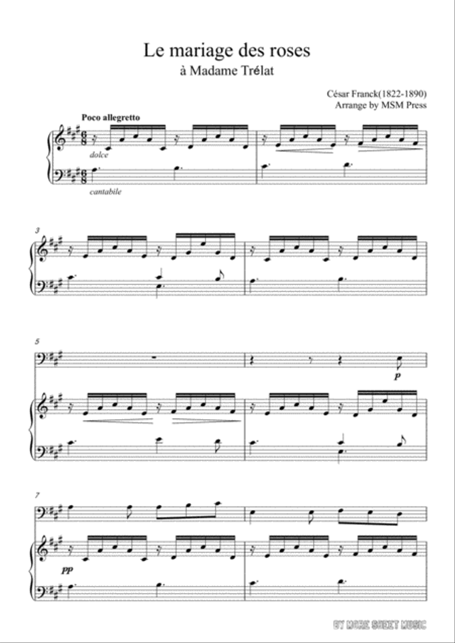 Franck-Le mariage des roses,for Cello and Piano Piano scores gallery preview page 3