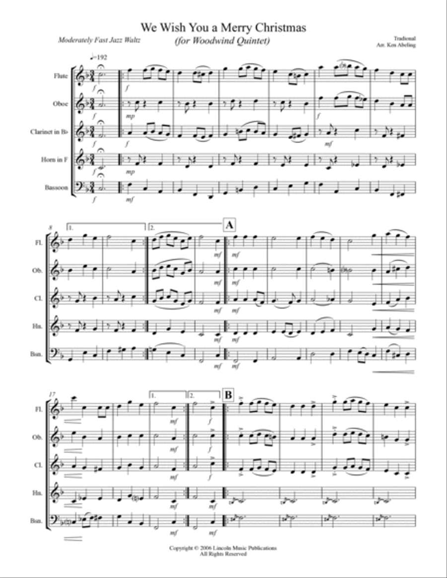 We Wish You a Merry Christmas (for Woodwind Quintet) We Wish You a Merry Christmas (for Woodwind Quintet) Woodwind Quintet scores gallery preview page 2