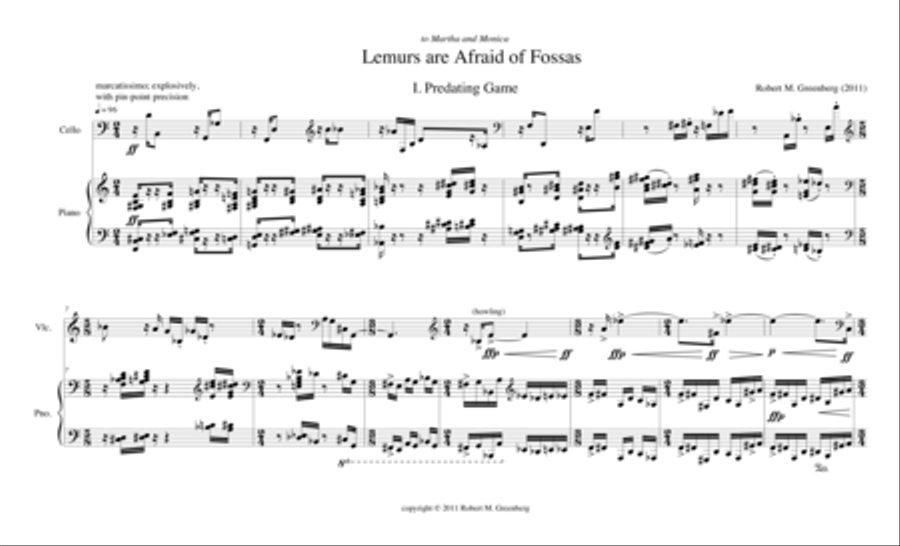Lemurs are Afraid of Fossas for cello and piano Piano scores gallery preview page 8