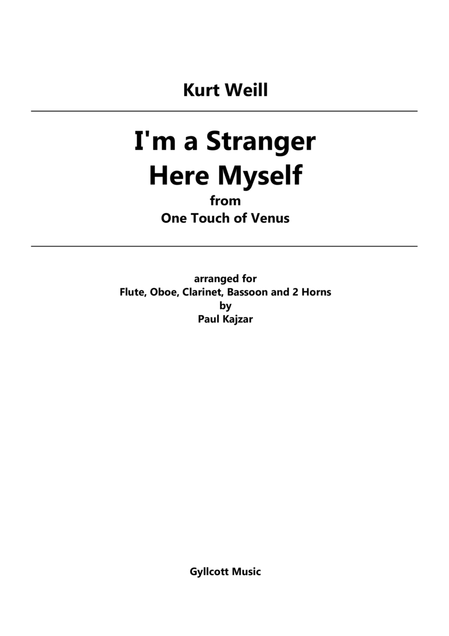 I'm A Stranger Here Myself Woodwind Ensemble scores gallery preview page 1