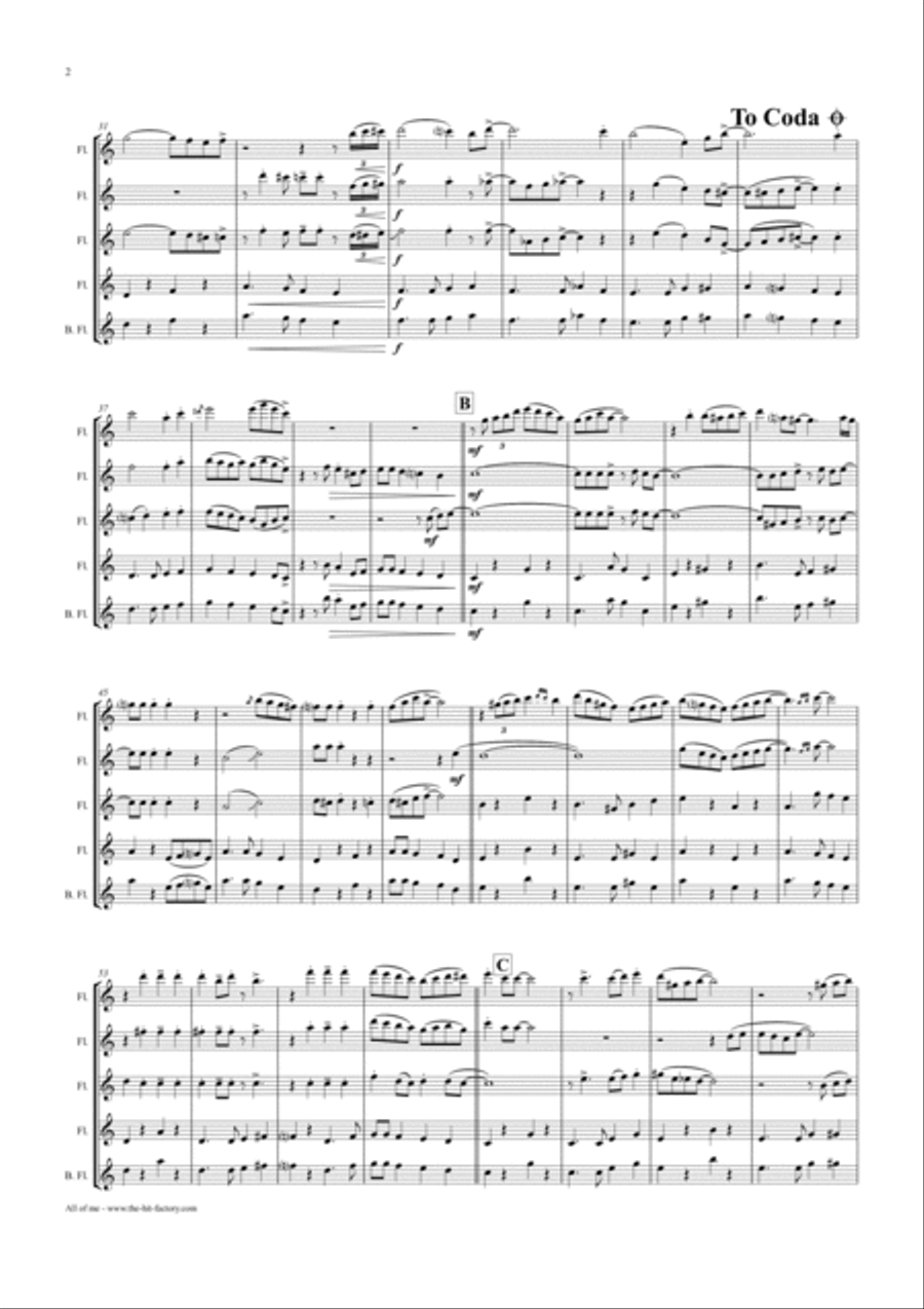All Of Me Flute Quartet scores gallery preview page 2