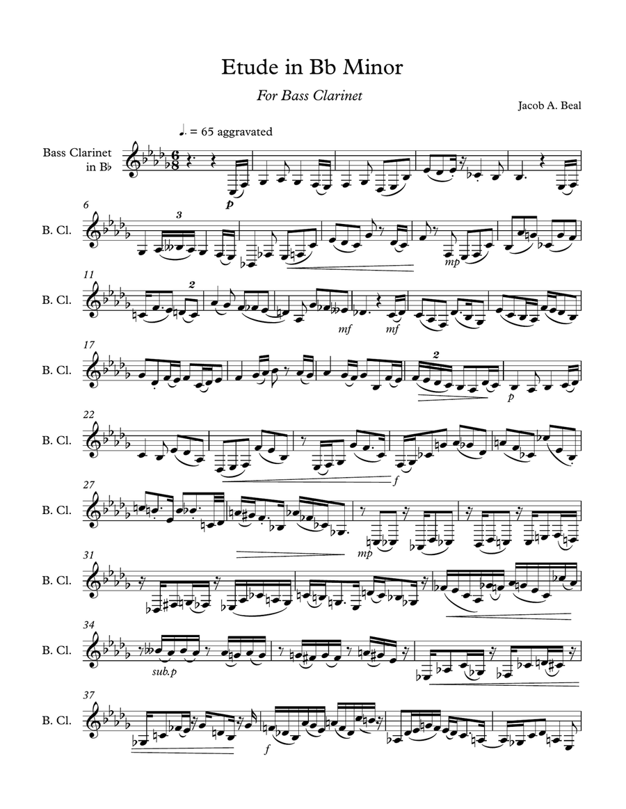 Etude for Bass Clarinet