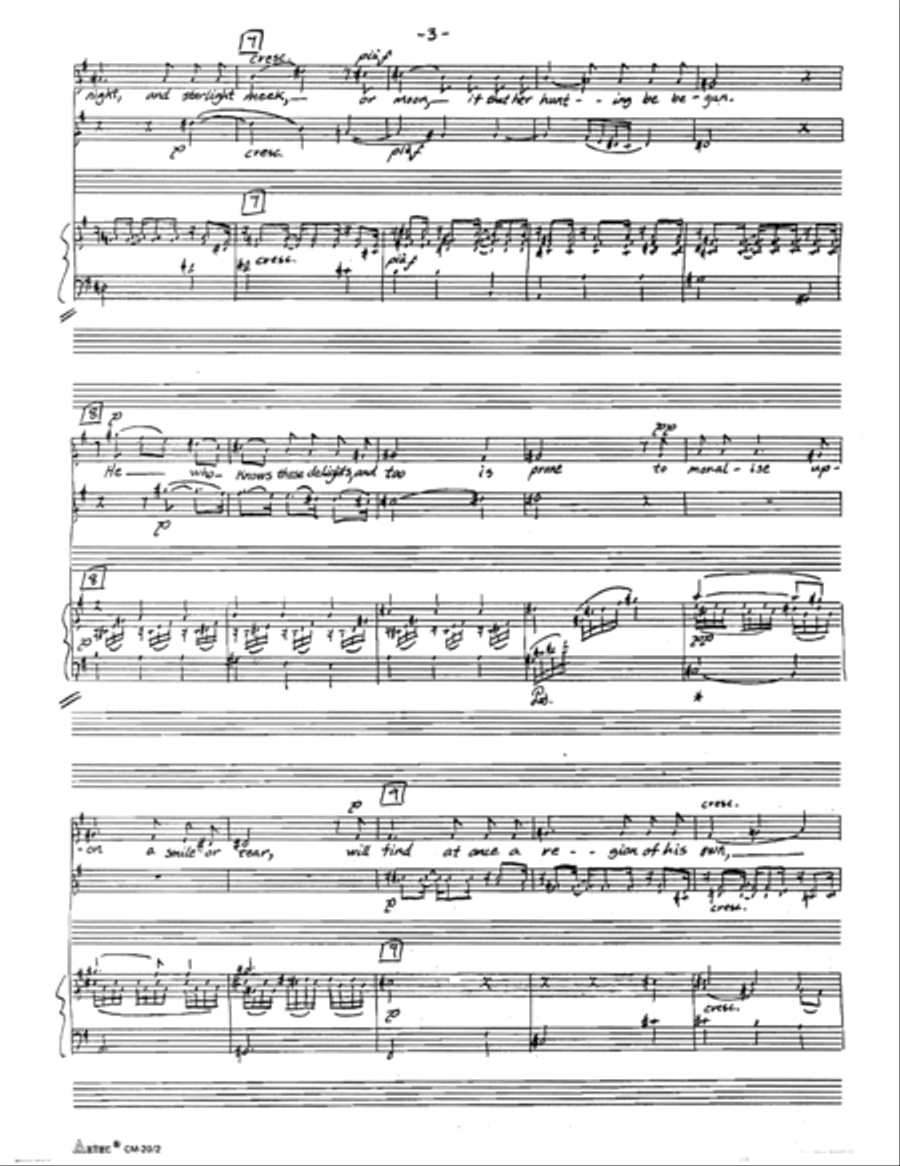 Three Songs (1984) (Composer's Autograph Manuscript) Voice scores gallery preview page 4