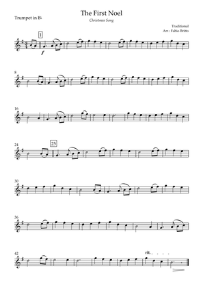 The First Noel (Christmas Song) for Trumpet in Bb Solo