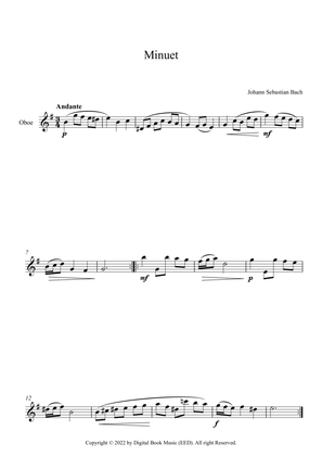 Book cover for Minuet (In D Minor) - Johann Sebastian Bach (Oboe)