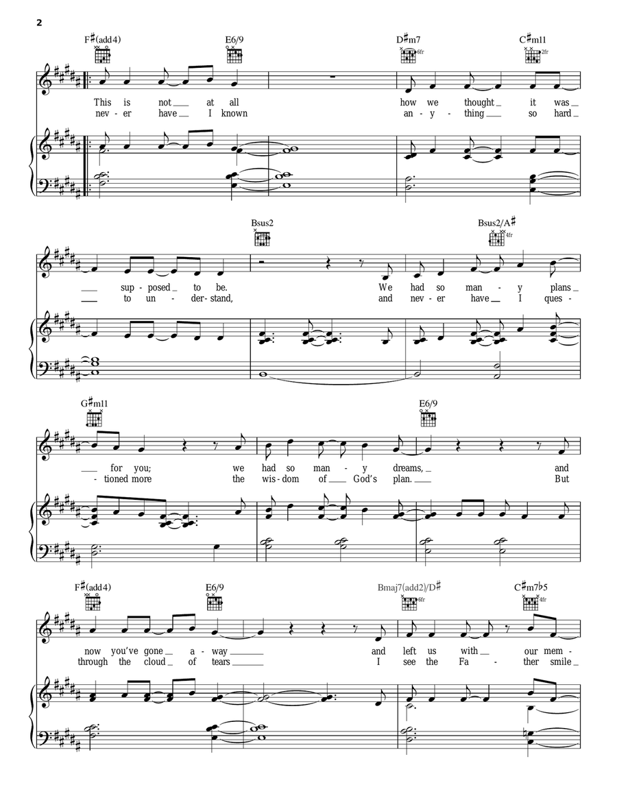 With Hope Piano, Vocal, Guitar scores gallery preview page 2