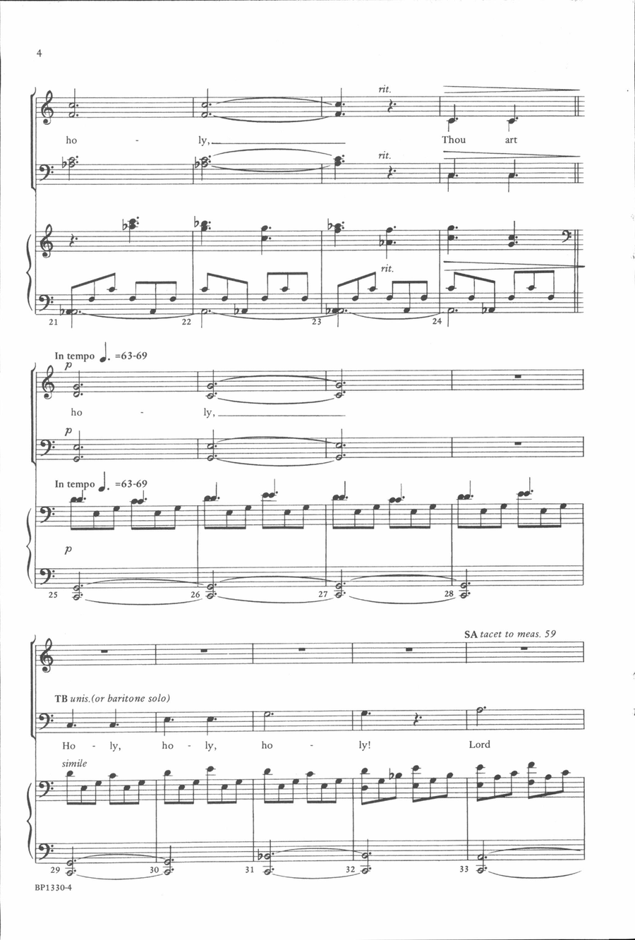 Thou Art Holy - SATB 4-Part scores gallery preview page 4
