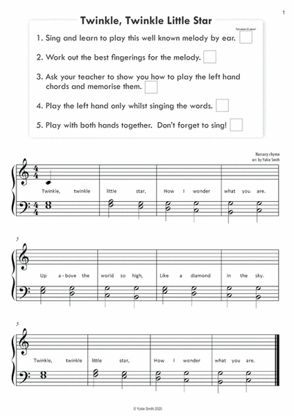 Children's Songs - for developing hand coordination - for piano