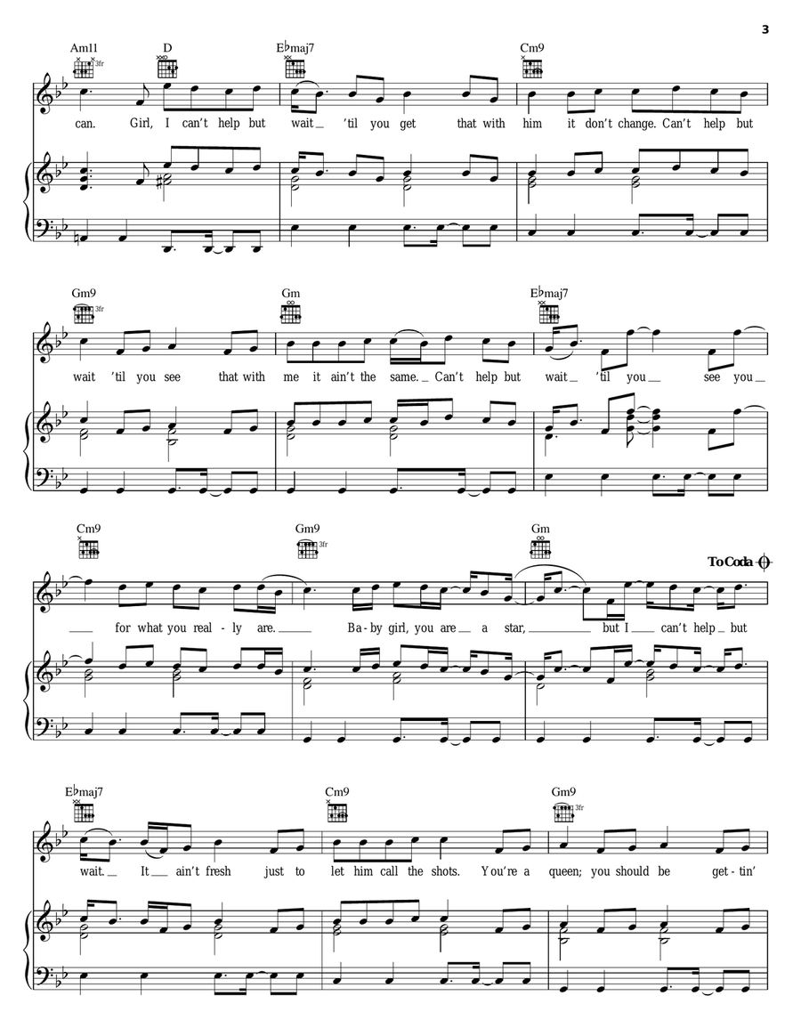 Can't Help But Wait Piano, Vocal, Guitar scores gallery preview page 3
