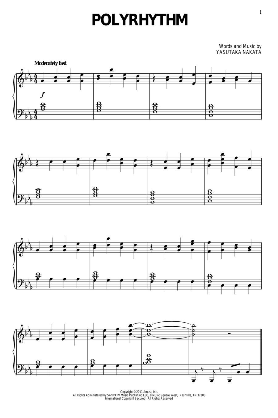 Polyrhythm Piano Solo scores gallery preview page 1
