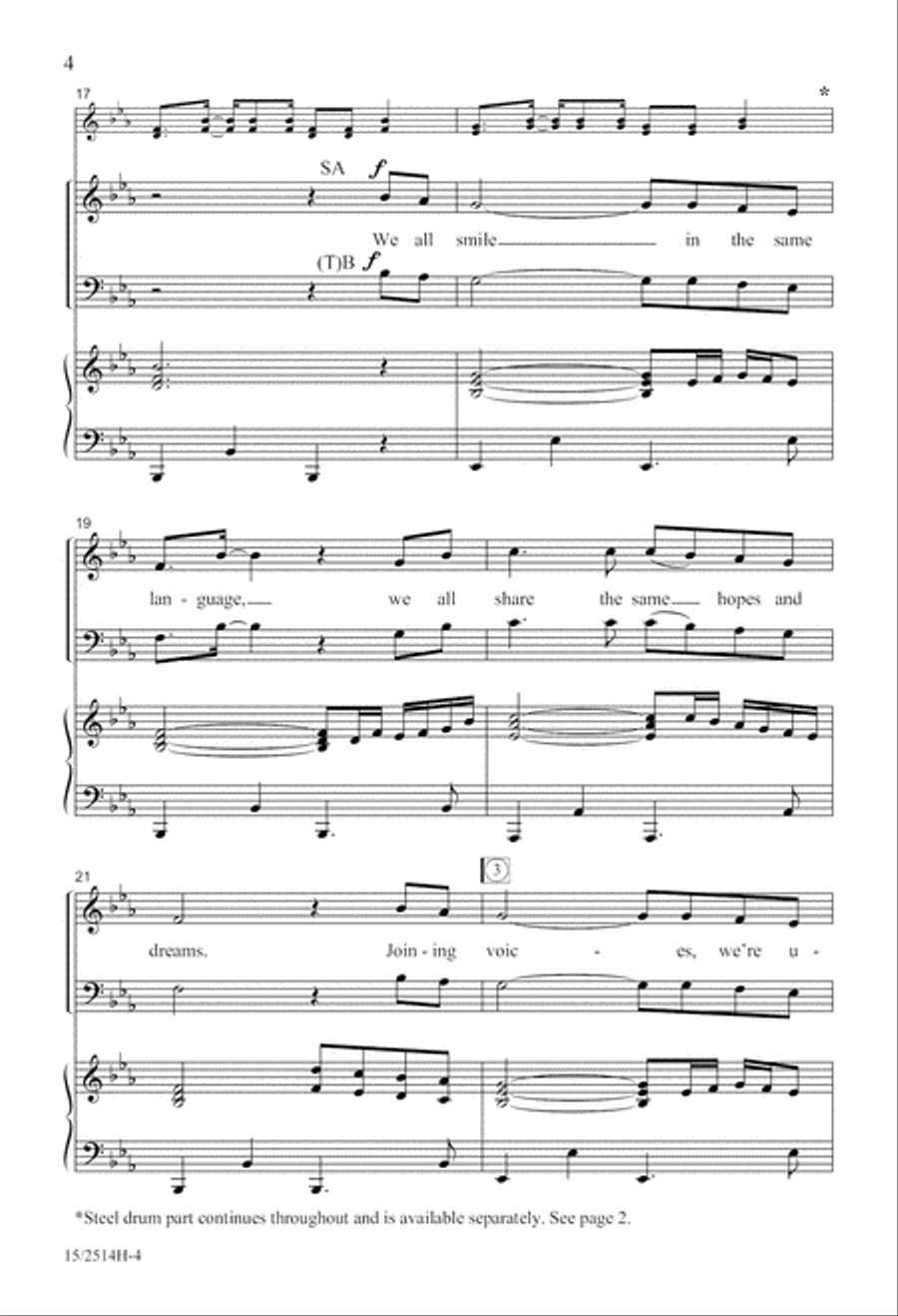 We All Smile in the Same Language 4-Part scores gallery preview page 4