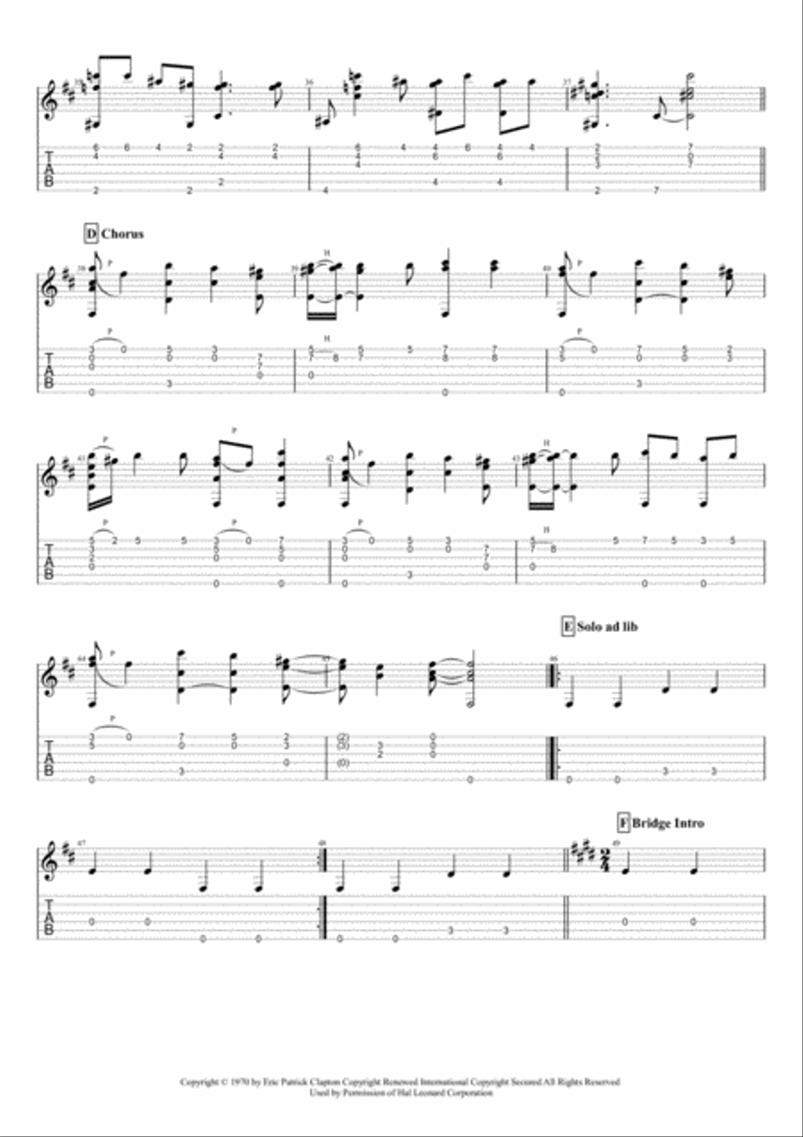 Layla Guitar Tablature scores gallery preview page 3