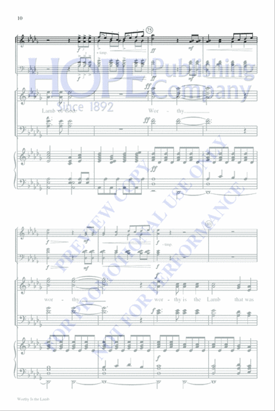 Worthy Is the Lamb Worthy Is the Lamb 4-Part scores gallery preview page 10