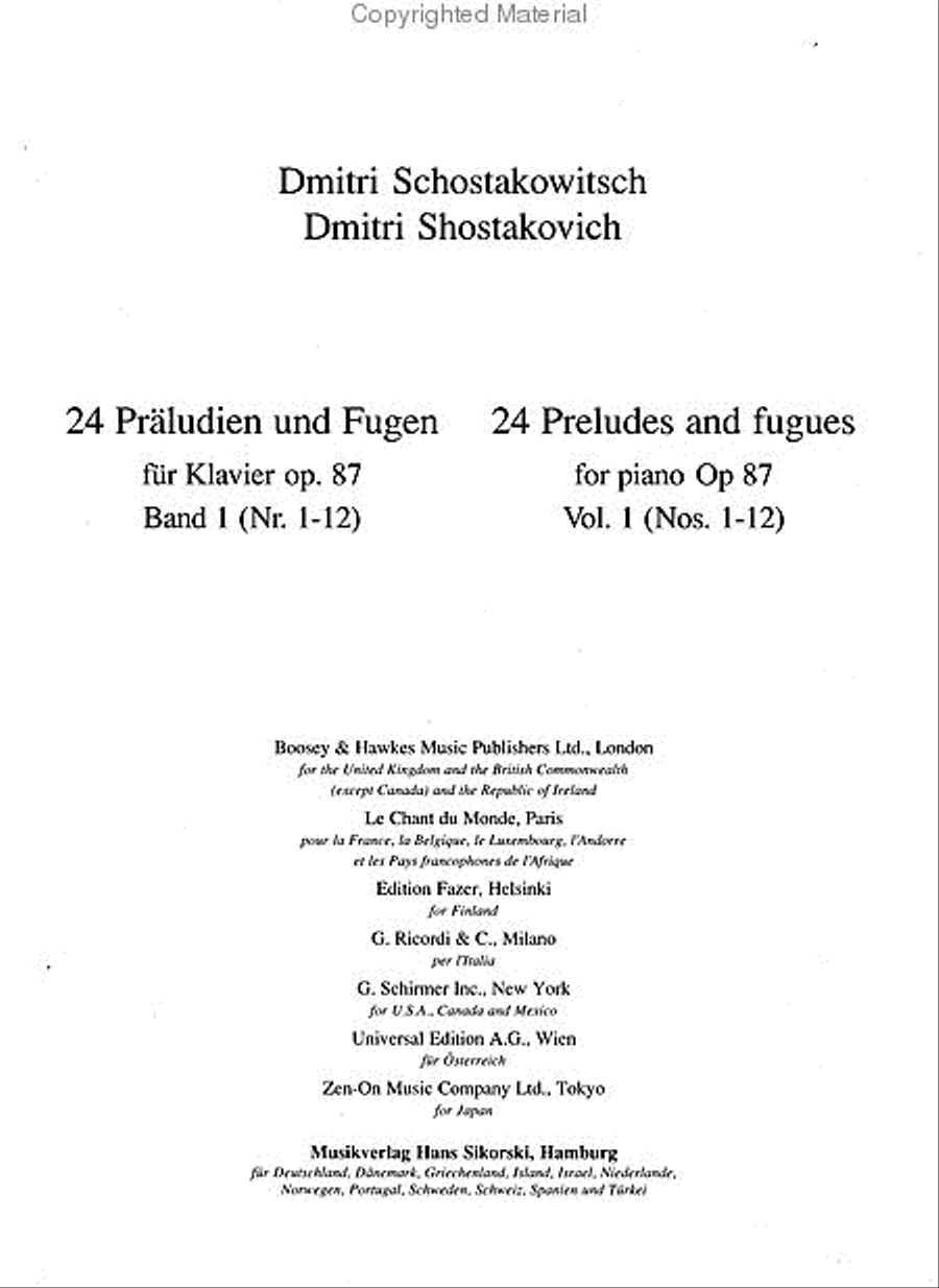24 Preludes and Fugues, Op. 87 – Volume 1 (Nos. 1-12) Piano Solo scores gallery preview page 2