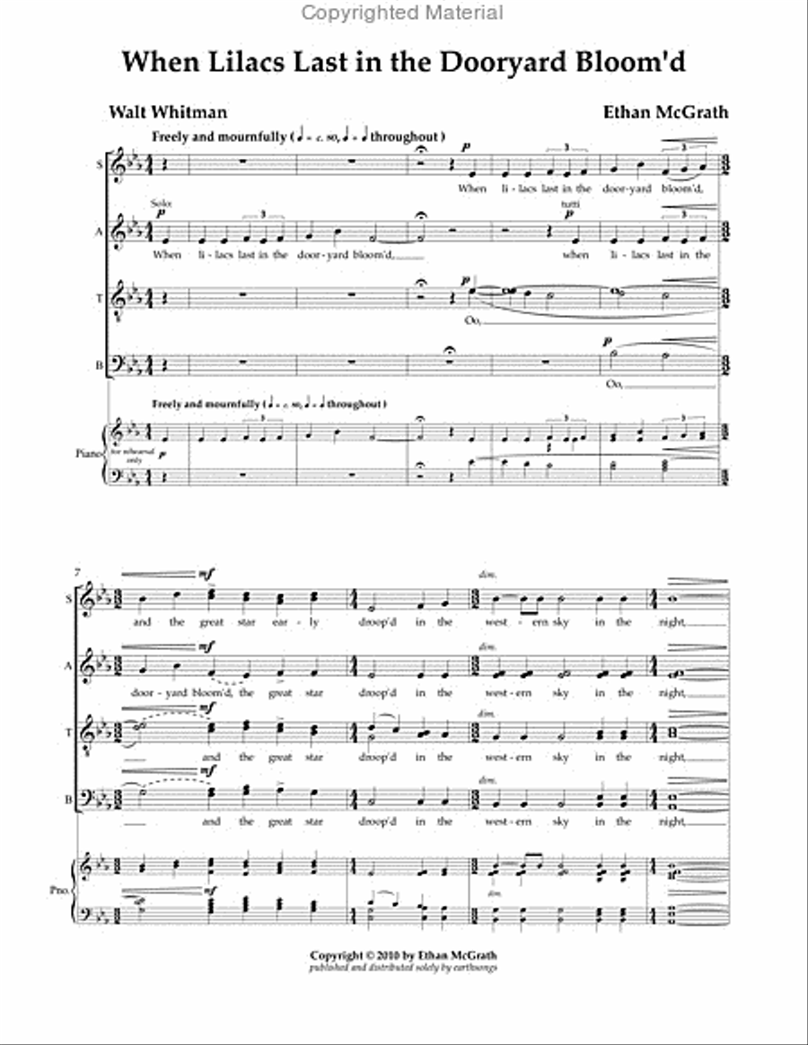 When Lilacs Last in the Dooryard Bloom'd 4-Part scores gallery preview page 2