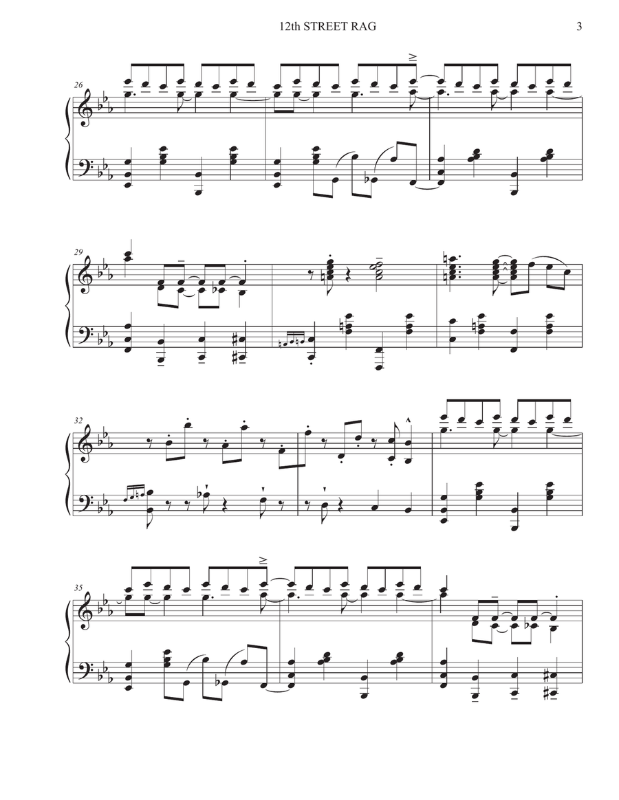 12th Street Rag Piano Solo scores gallery preview page 3