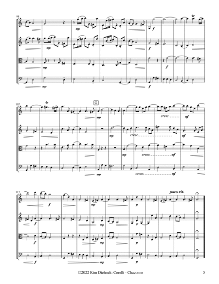 Corelli: Chaconne (Arr. Diehnelt, for String Quartet) image number null