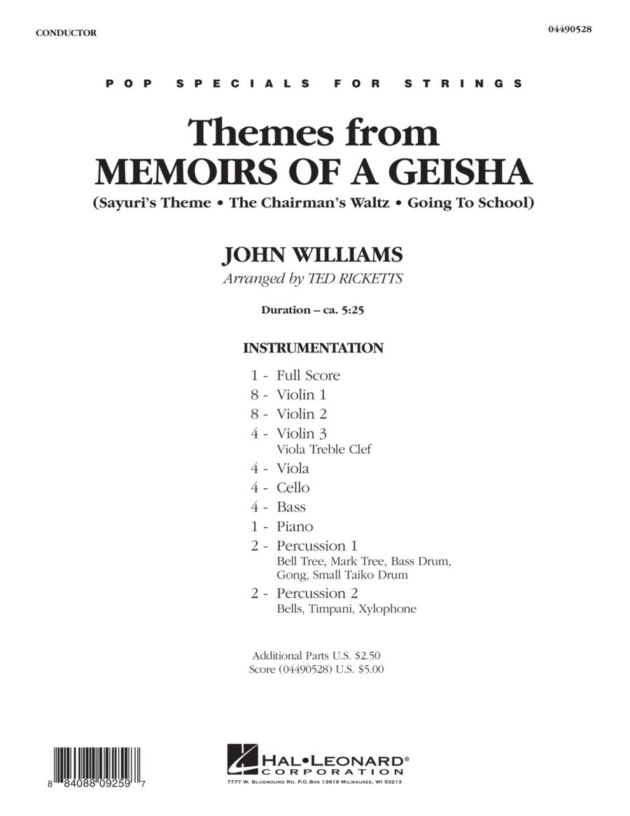 Themes from Memoirs of a Geisha - Full Score
