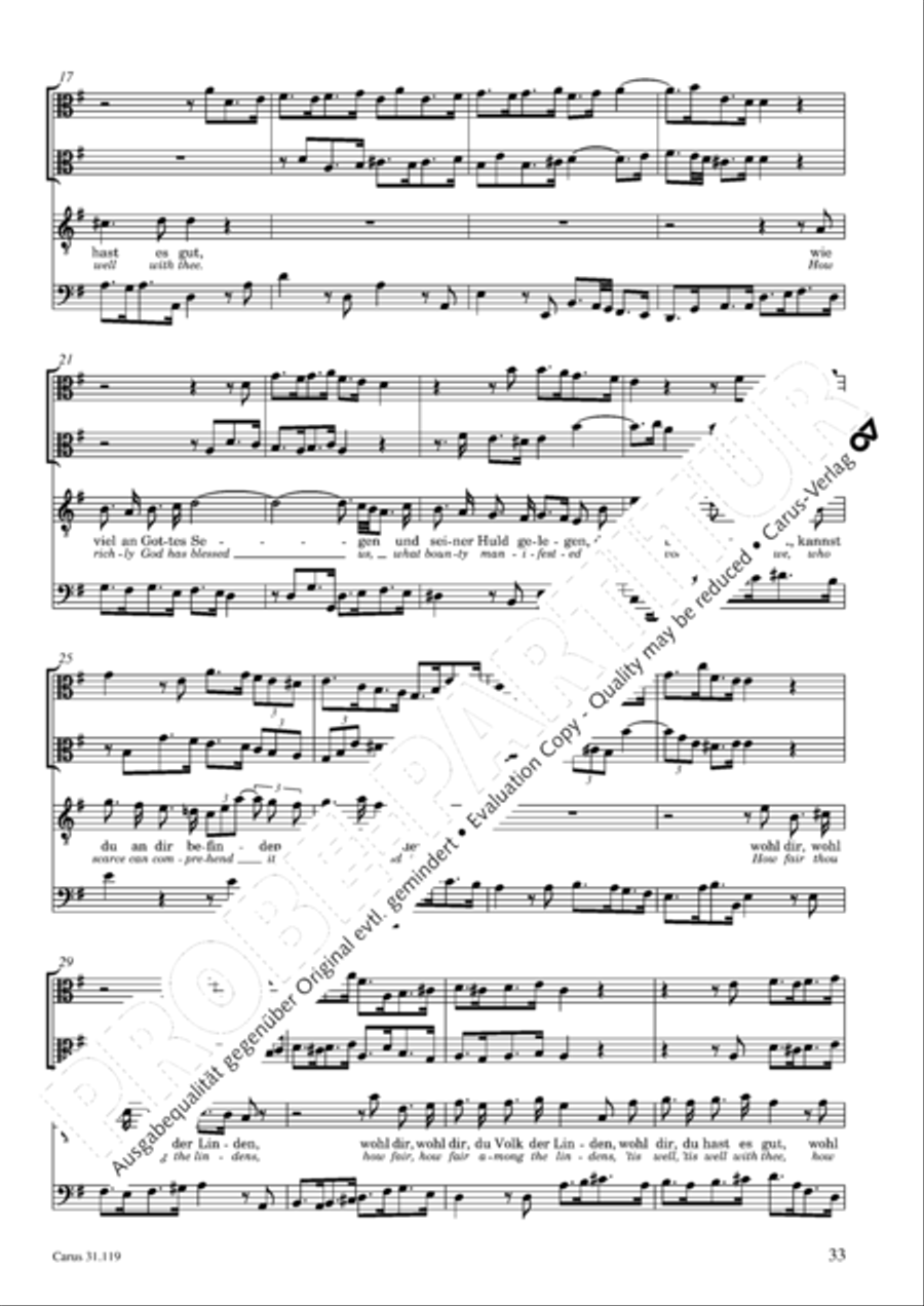 Praise the Lord, O Jerusalem (Preise, Jerusalem, den Herrn) 4-Part scores gallery preview page 34