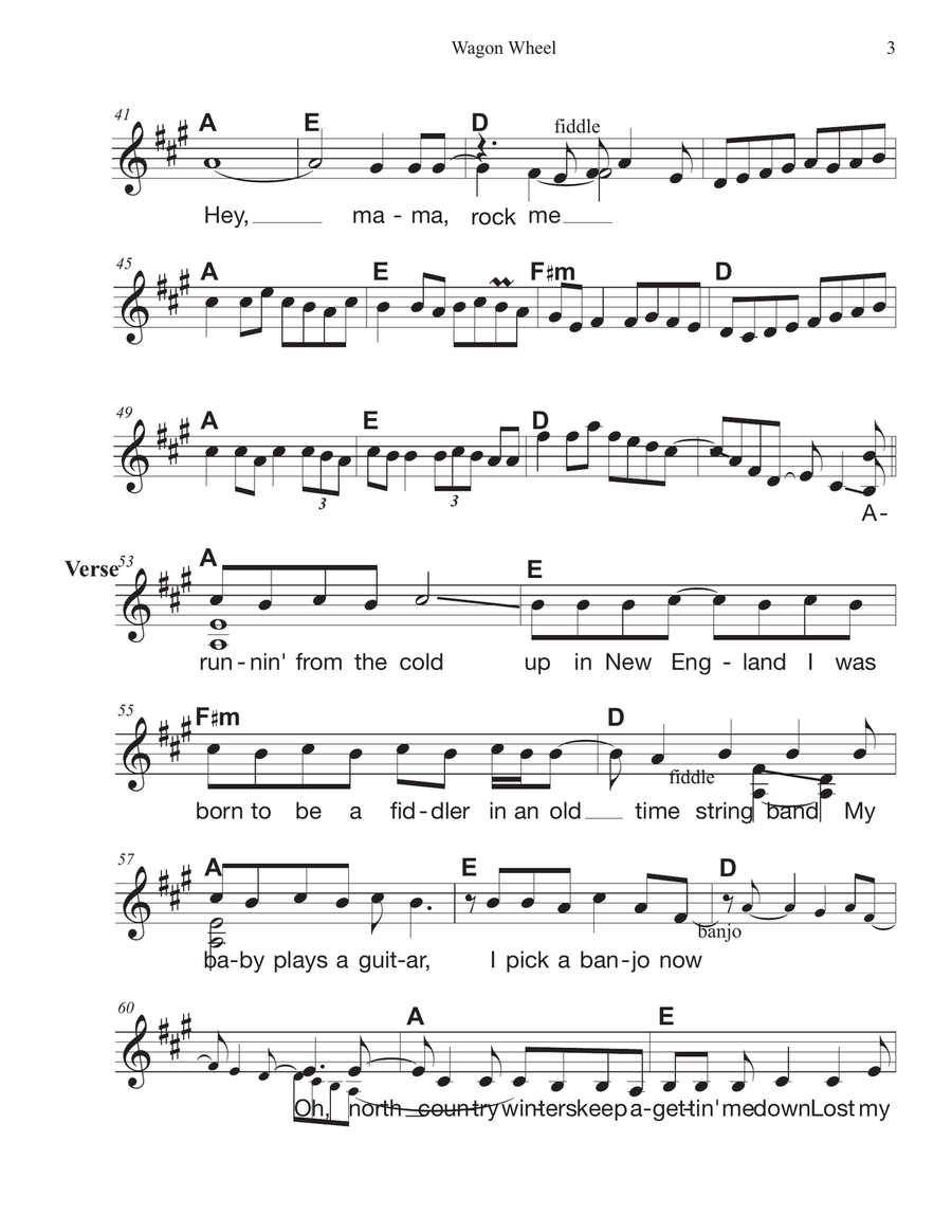 Wagon Wheel Violin scores gallery preview page 5