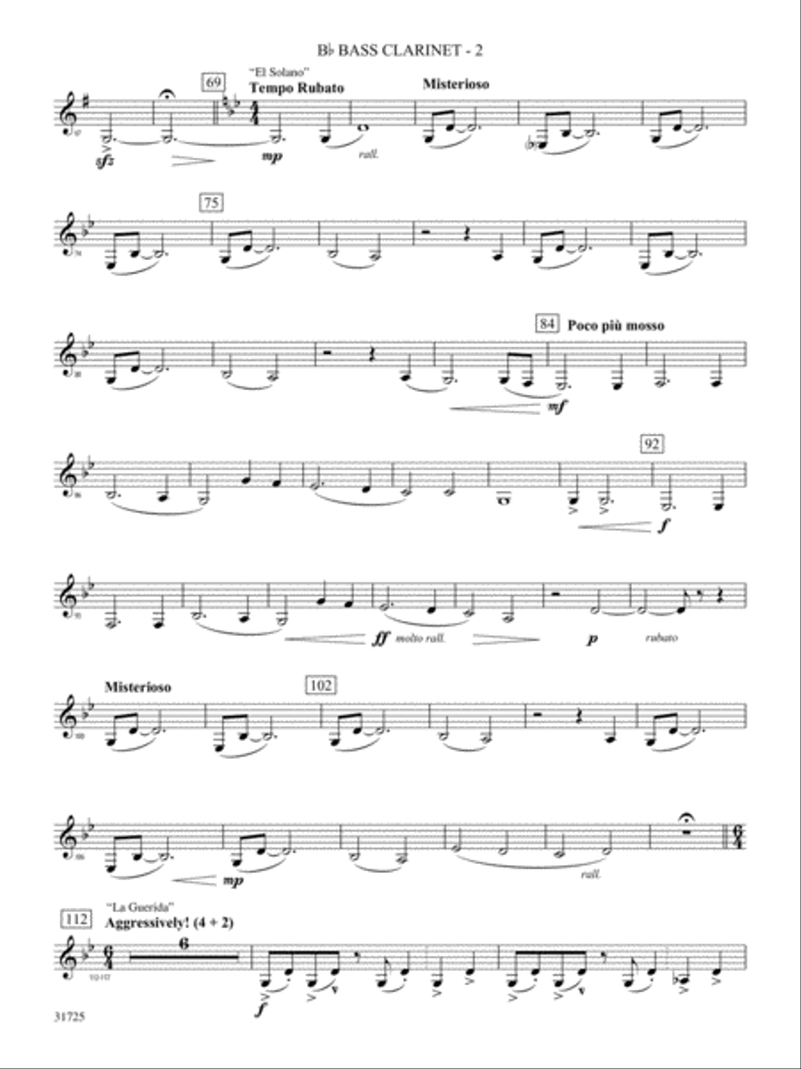 Iberian Escapades: B-flat Bass Clarinet Concert Band scores gallery preview page 2