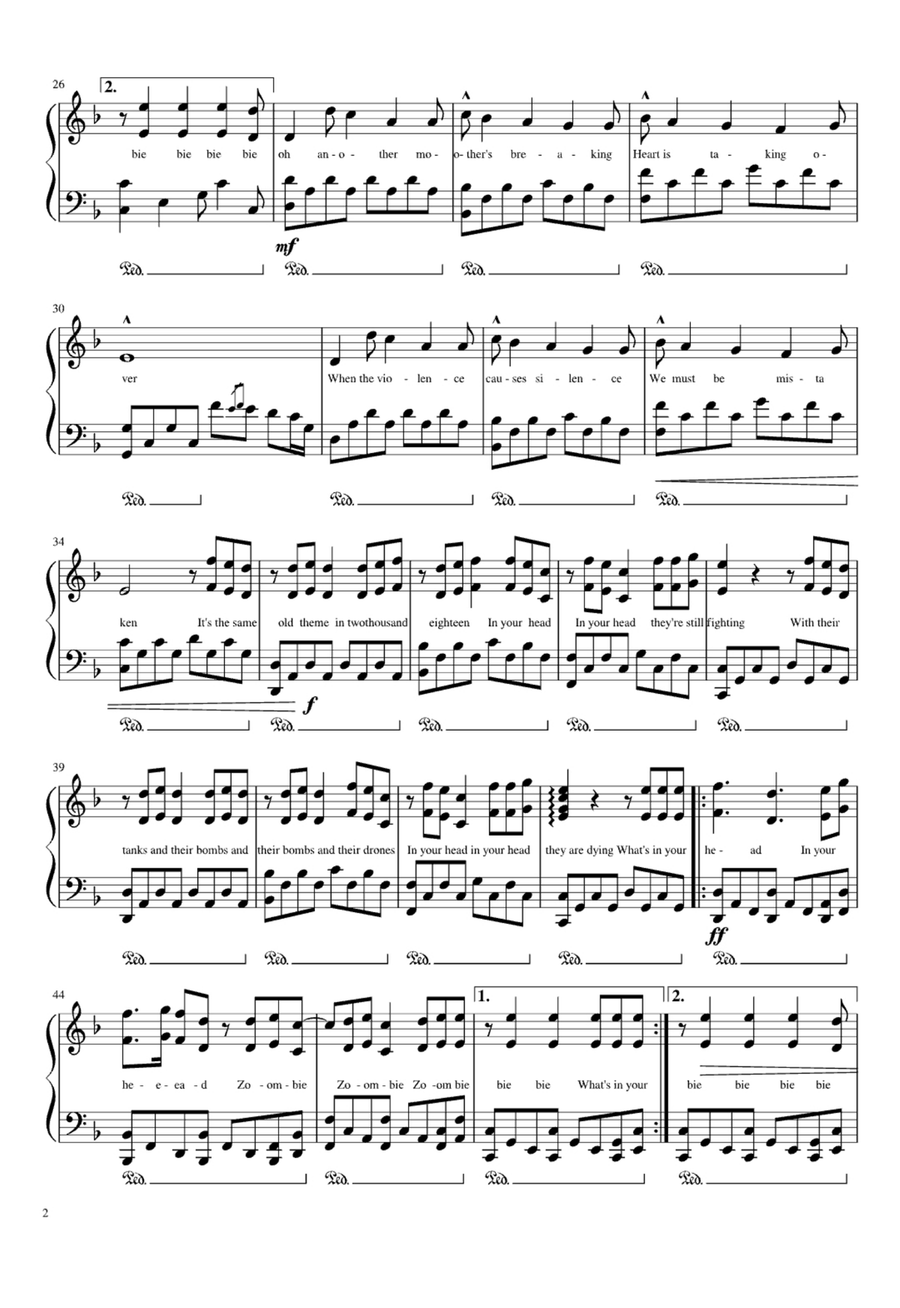 Zombie Zombie Easy Piano scores gallery preview page 2